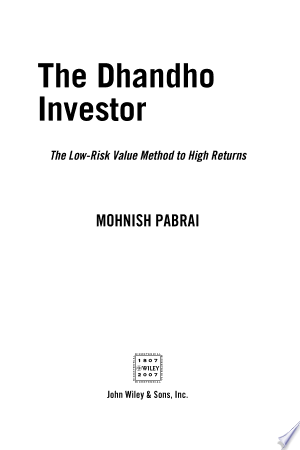 Cover of The Dhandho Investor by Mohnish Pabrai