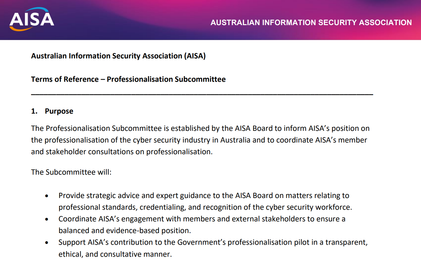 Cyber Professionalisation Consultation - Part 2